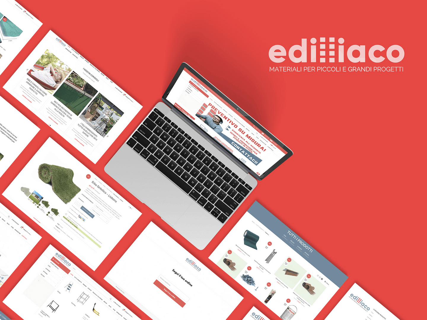 Mockup sito web Edilliaco - E-commerce Multicategoria